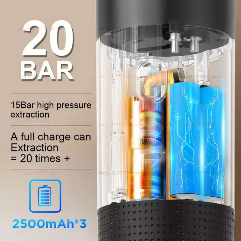 Portable Espresso Coffee Maker 3-in-1 Capsule Coffee Maker USB Rechargeable for Car & Home Camping Electric Coffee Machine